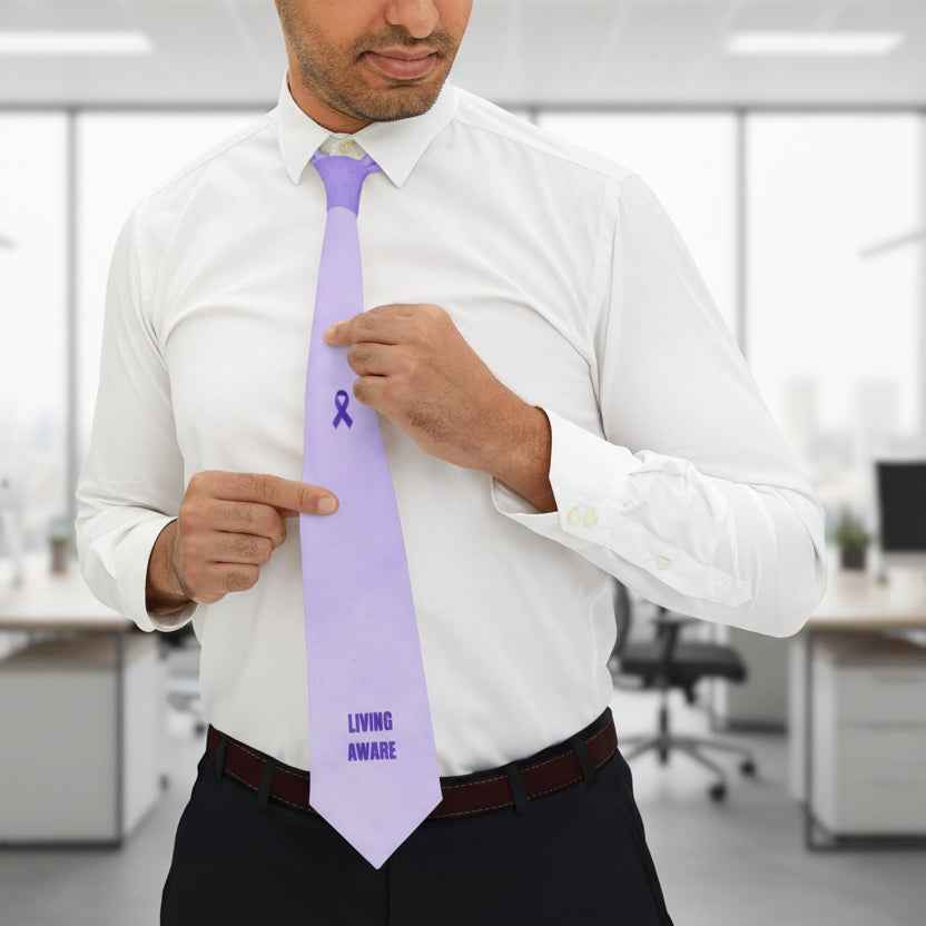 Living Aware Necktie, Quiet Message, Sharp Look