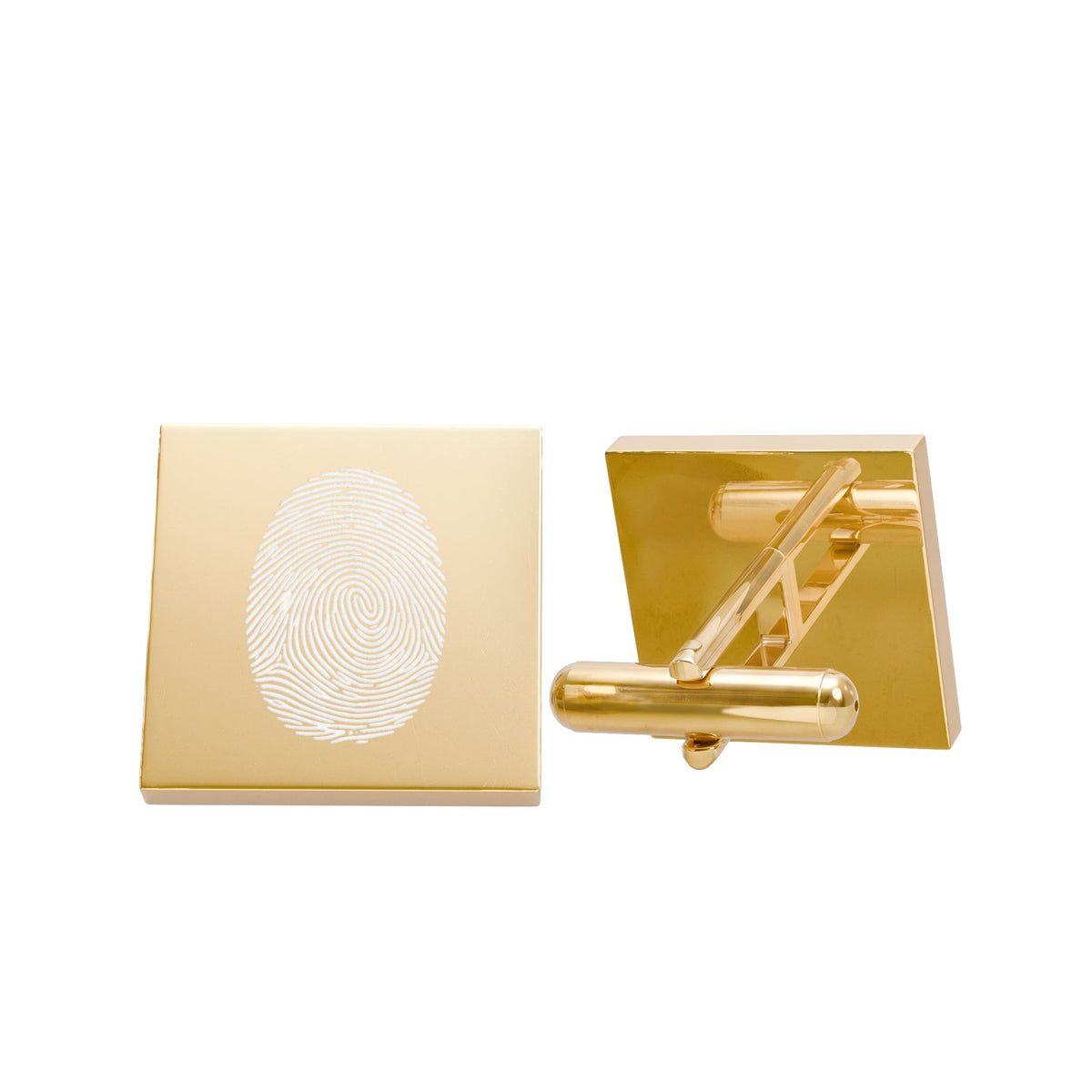 Crime Scene Confidential | Fingerprint Engraved Gold-Tone Cufflinks