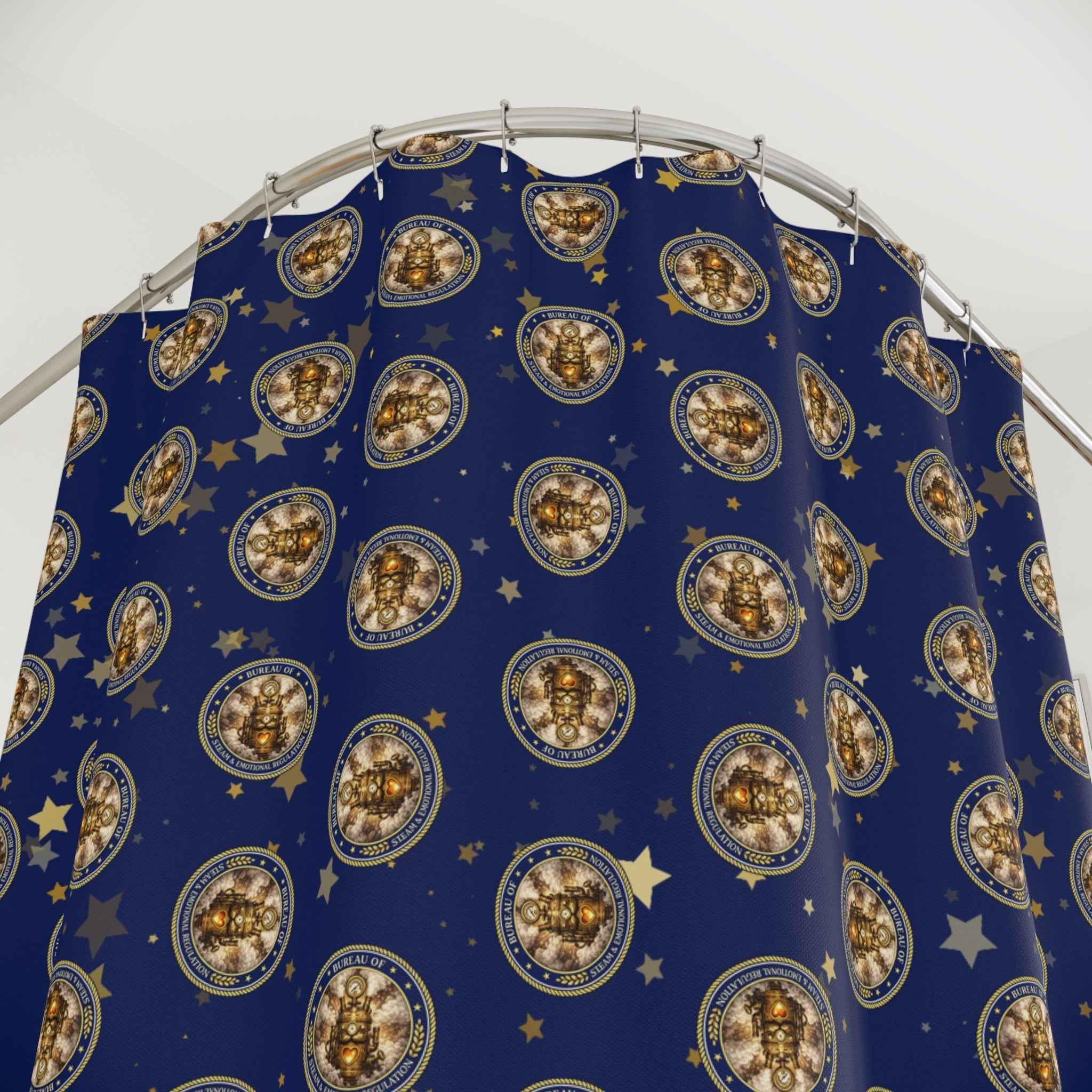 Bureau of Steam & Emotional Regulation Shower Curtain | Celestial Pattern