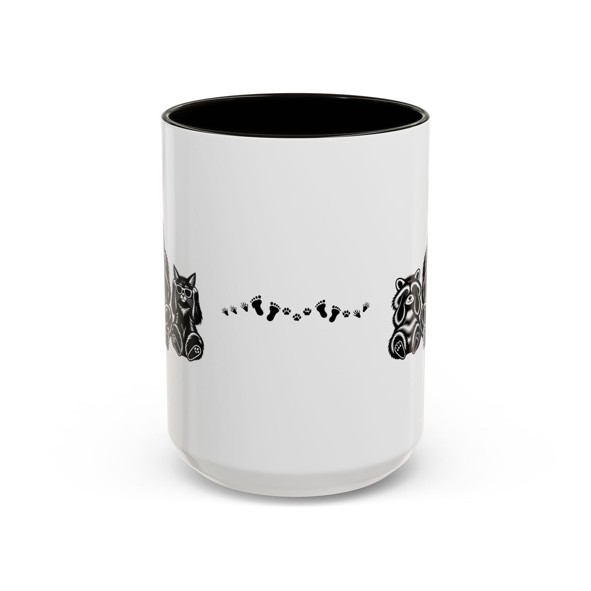Hear No Evil, See No Evil, Speak No Evil | Bigfoot, Jimothy & Cat Accent Coffee Mug 11oz/15oz
