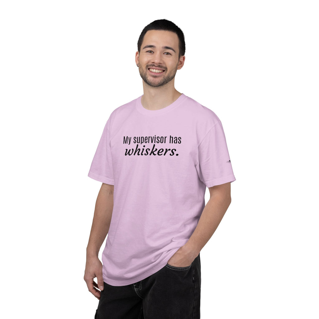My Supervisor Has Whiskers Embroidered Comfort Colors T-Shirt