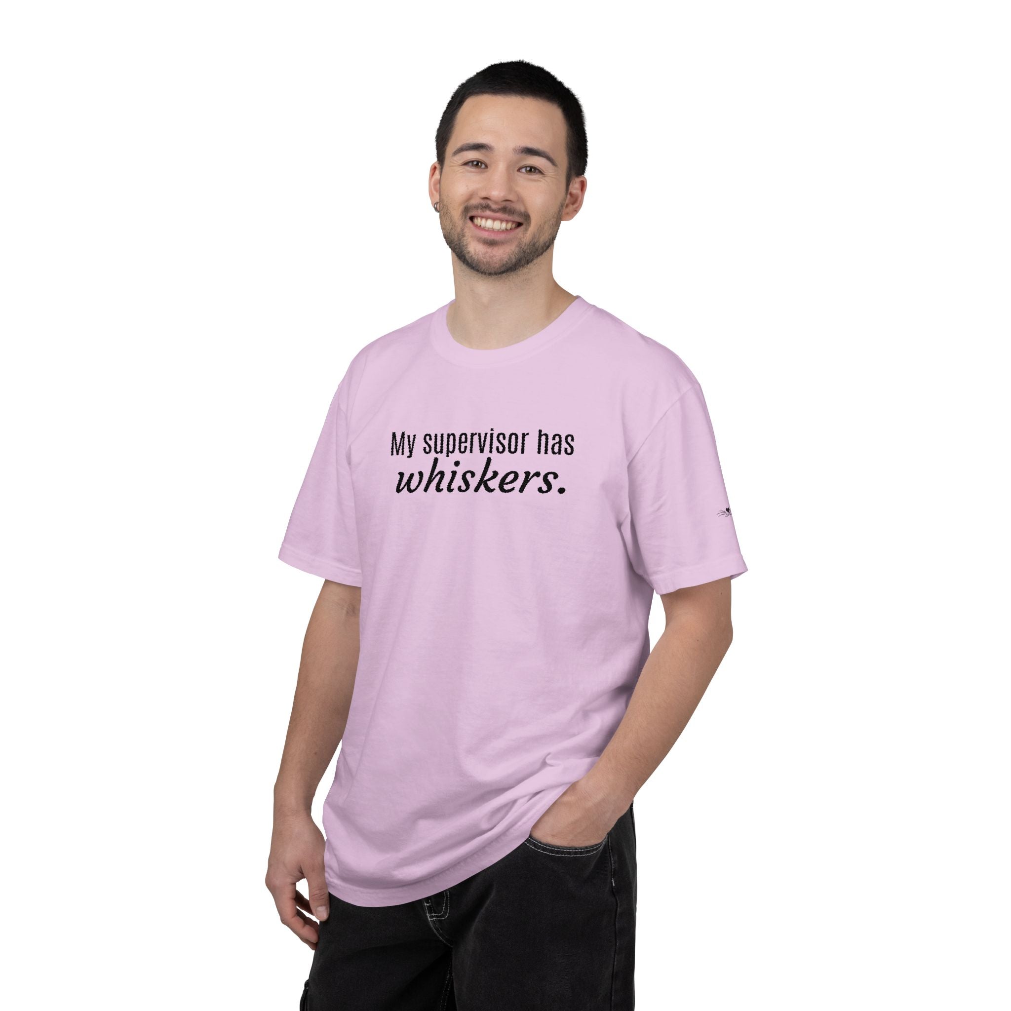 My Supervisor Has Whiskers Embroidered Comfort Colors T-Shirt
