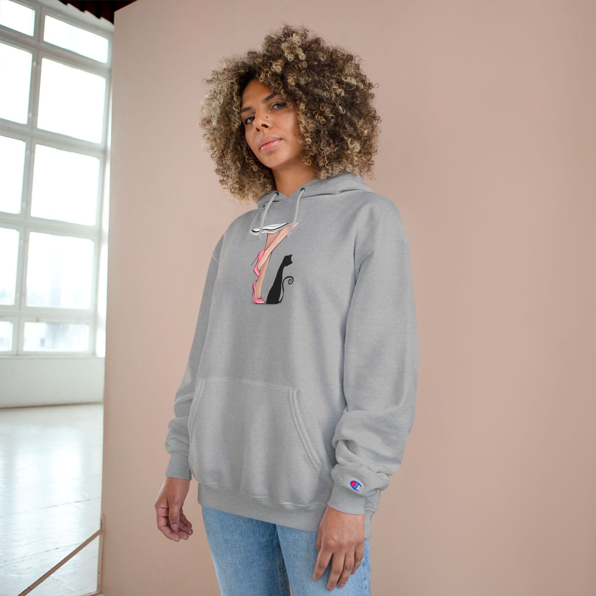 Chic Cat Lady Legs Hoodie - Stylish Women's Sweatshirt