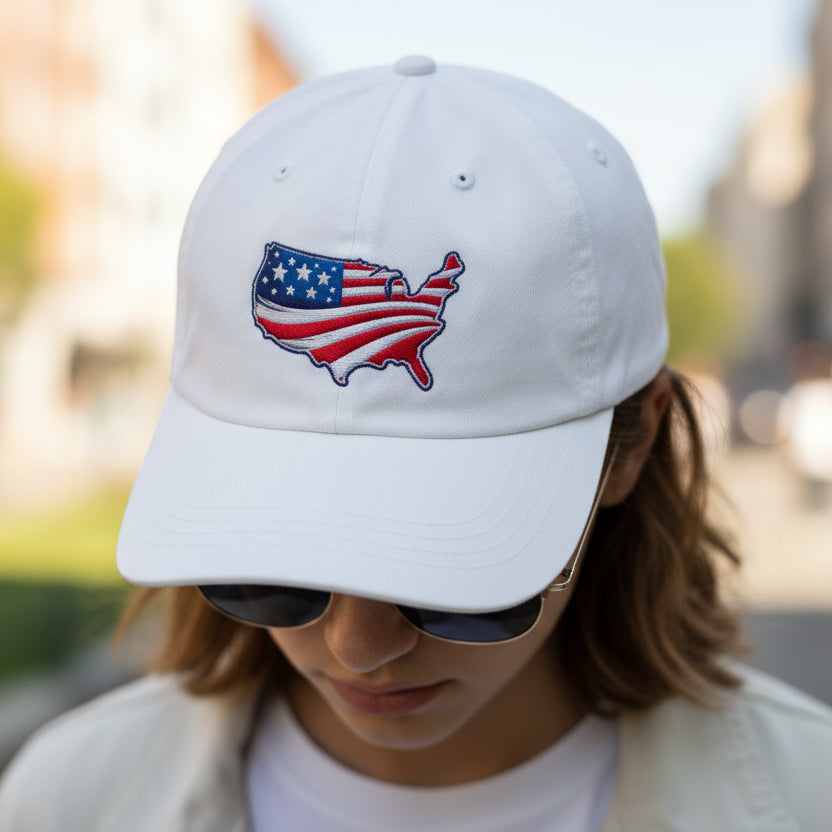 USA Map Embroidered Hat – Patriotic Political Parody Cap