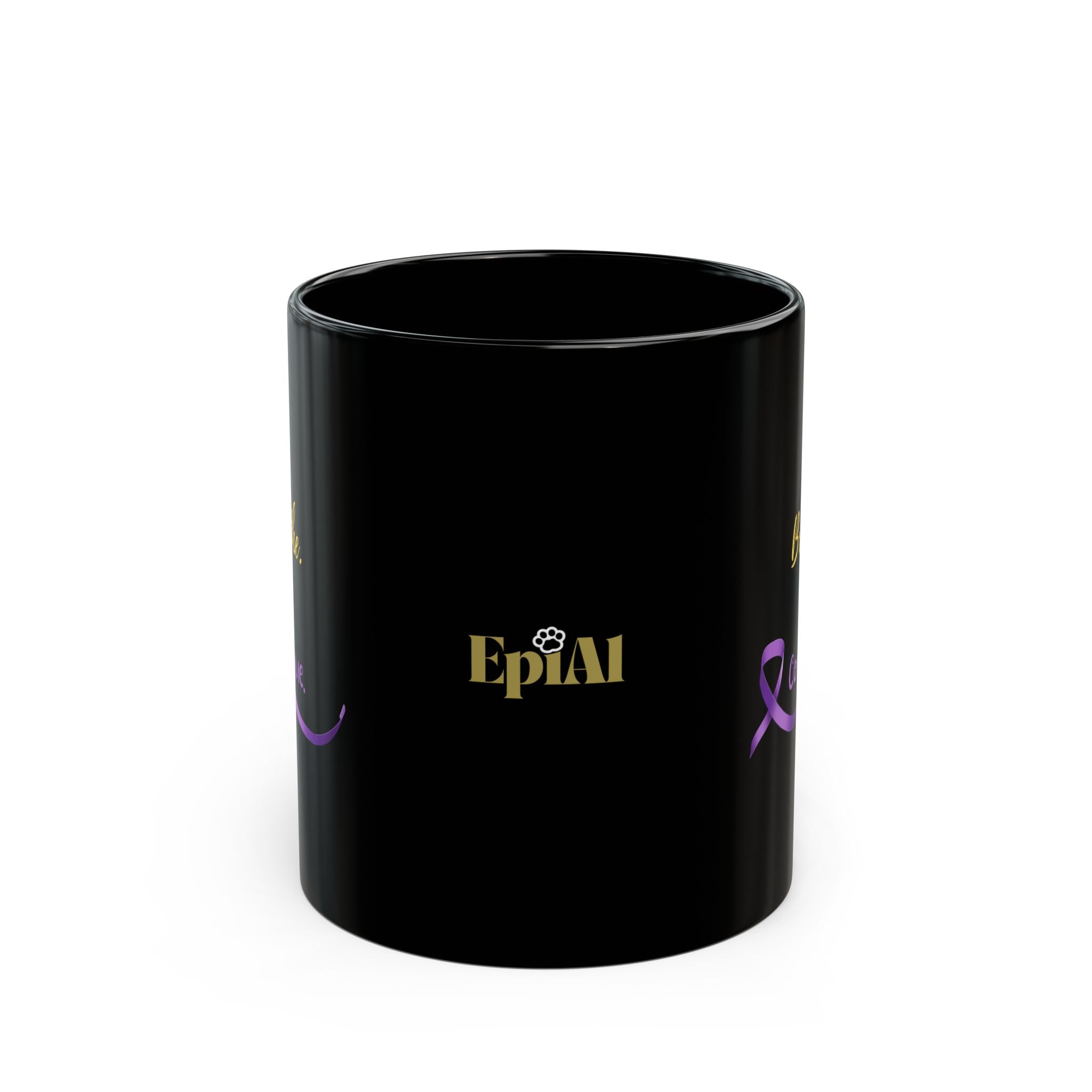Breathe. Sip. Continue. Black Coffee Mug – Epilepsy Awareness