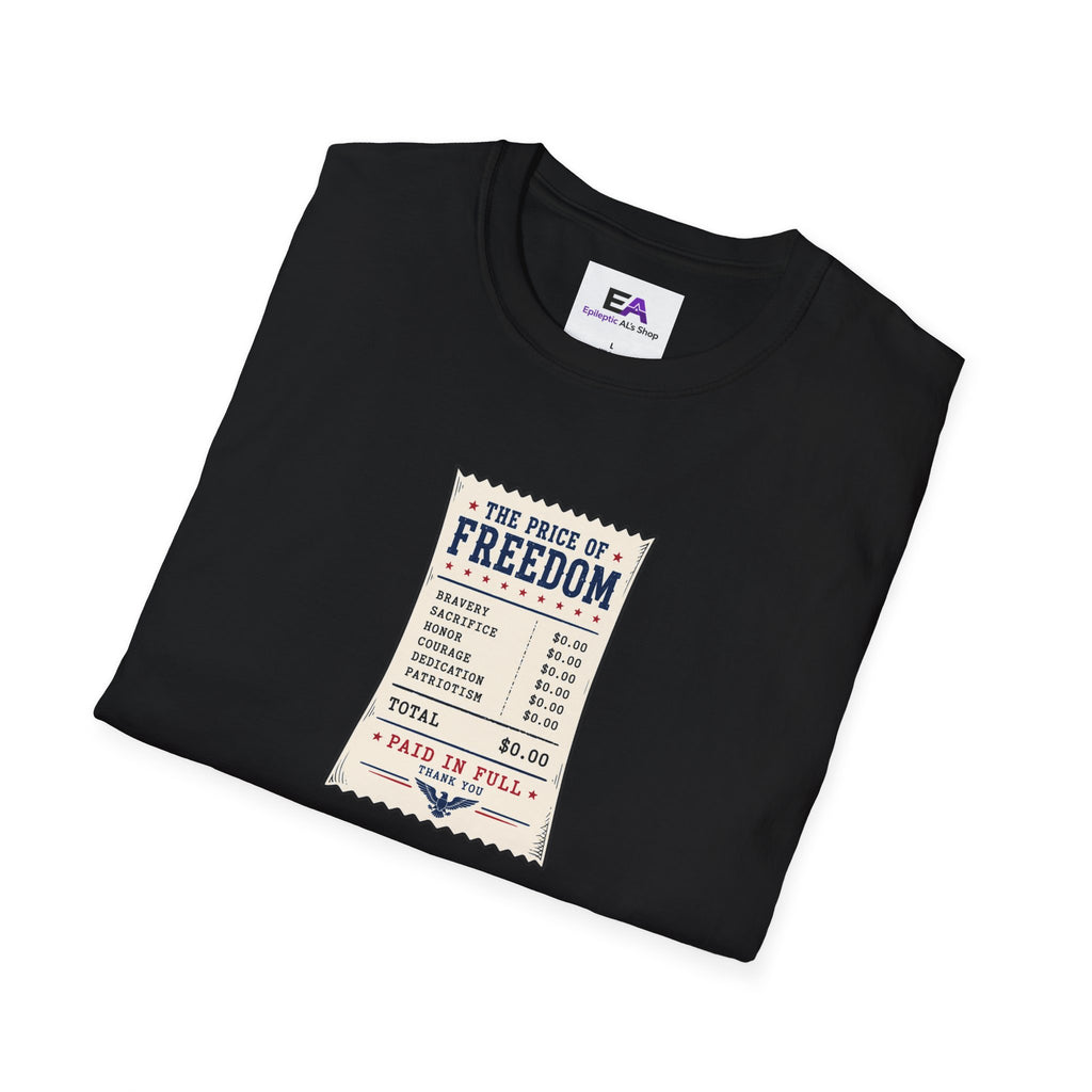 Price of Freedom Patriotic Receipt T-Shirt | Americana Graphic Tee