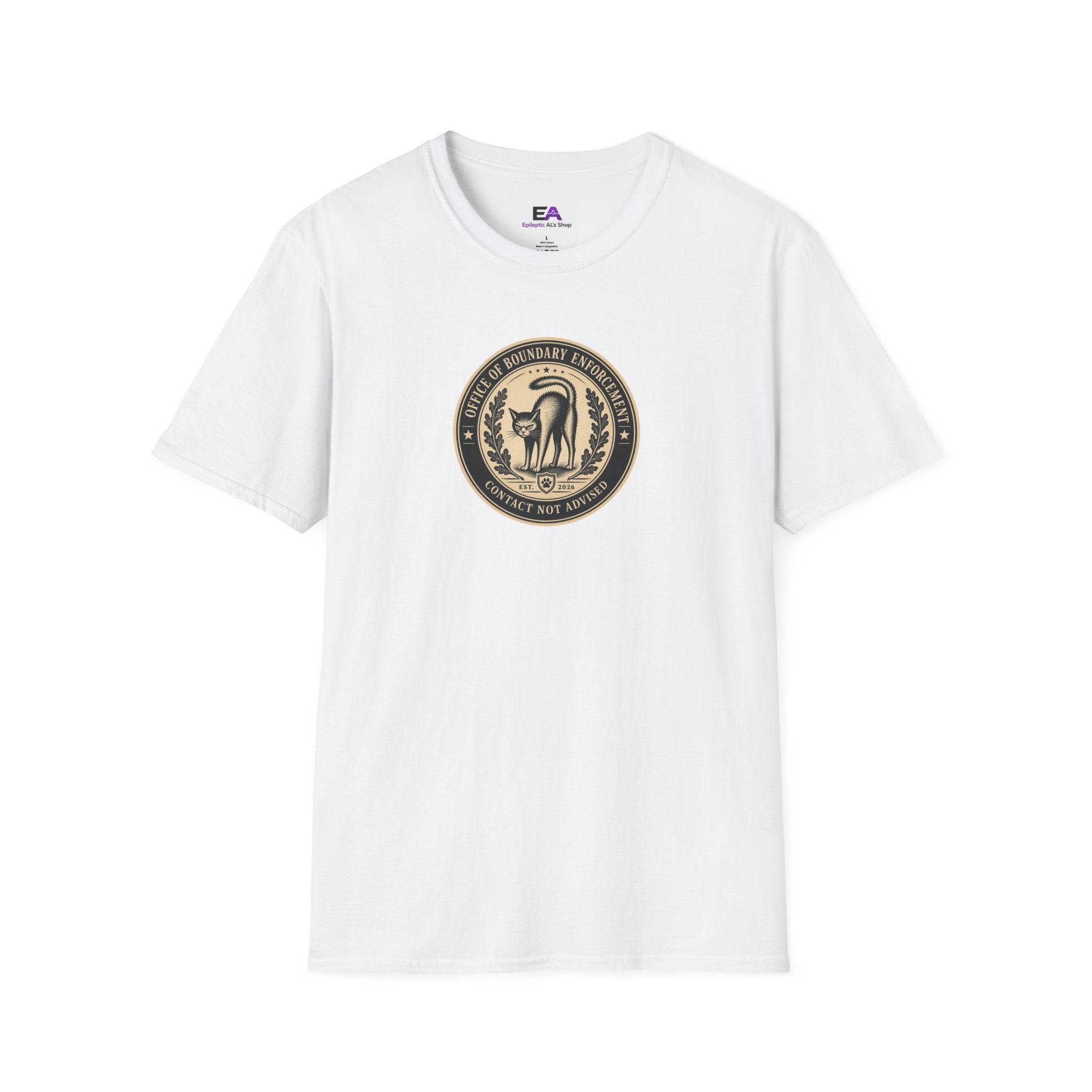 Office of Boundary Enforcement T-Shirt | Funny Cat Personal Space Tee