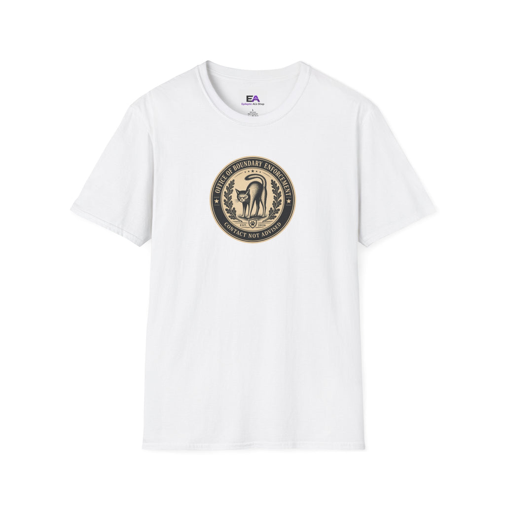 Office of Boundary Enforcement T-Shirt | Funny Cat Personal Space Tee