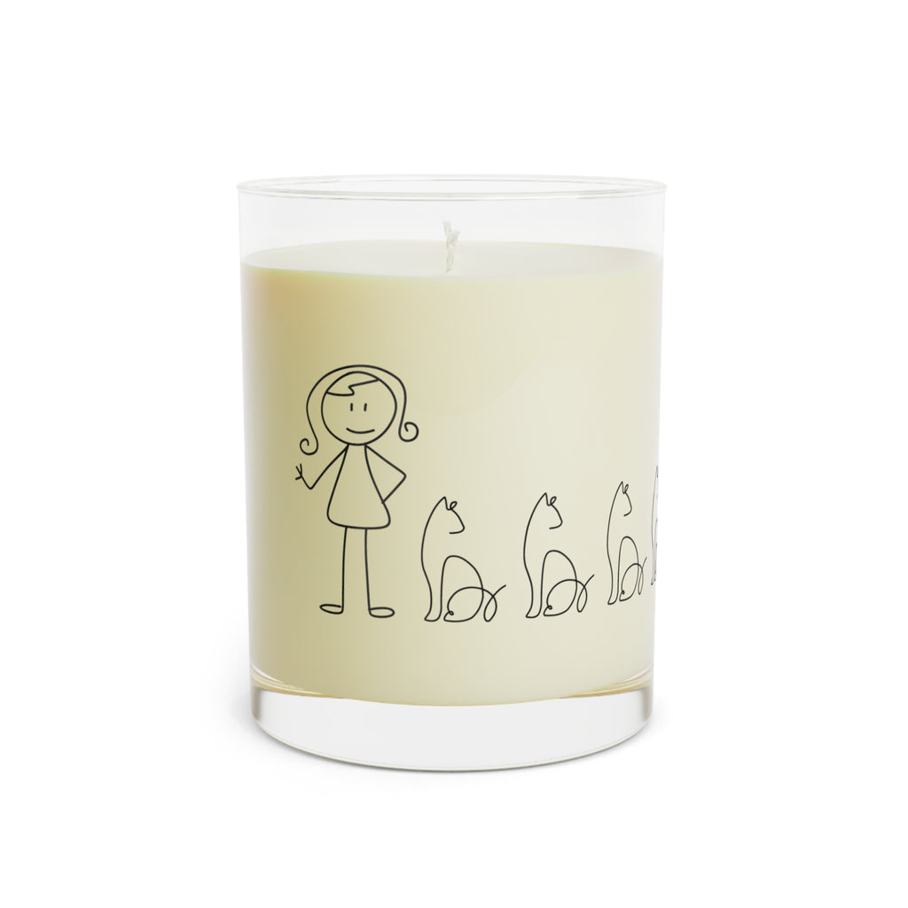 Cat Lover's Scented Candle - 11oz Full Glass, Cozy Home Decor