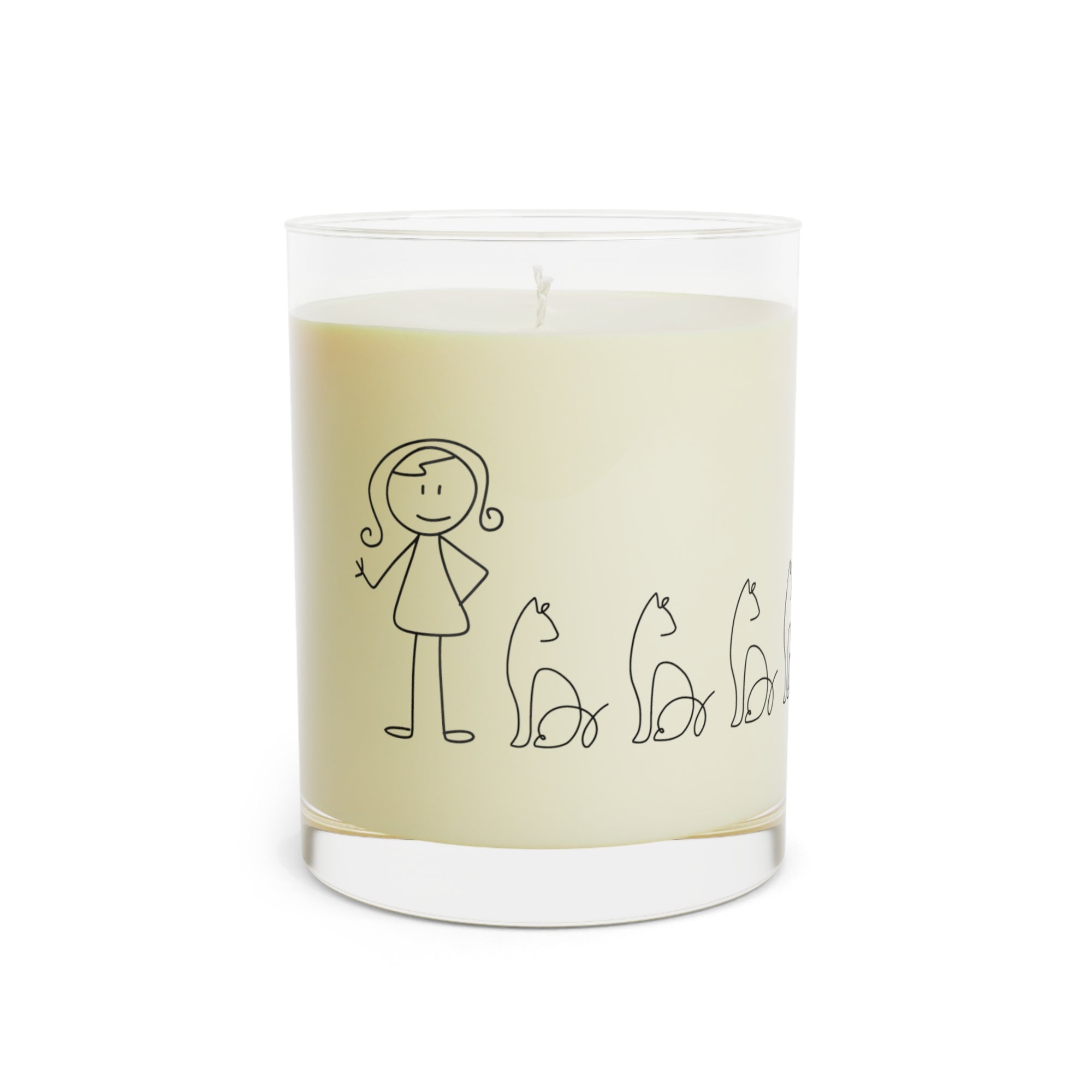 Cat Lover's Scented Candle - 11oz Full Glass, Cozy Home Decor