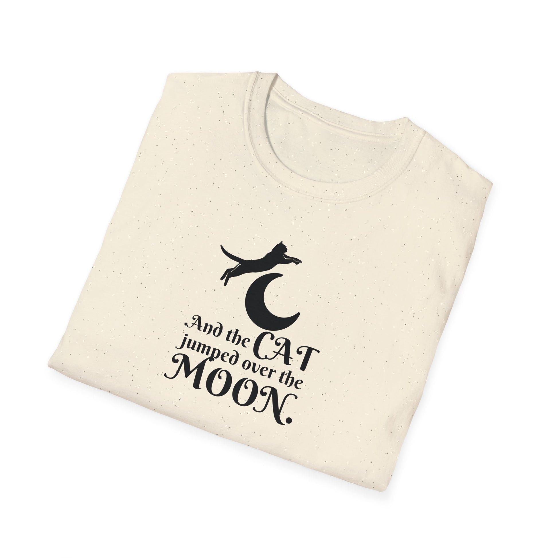 Cat Jumped Over the Moon Unisex Softstyle T - Shirt - T - Shirt - Epileptic Al’s Shop
