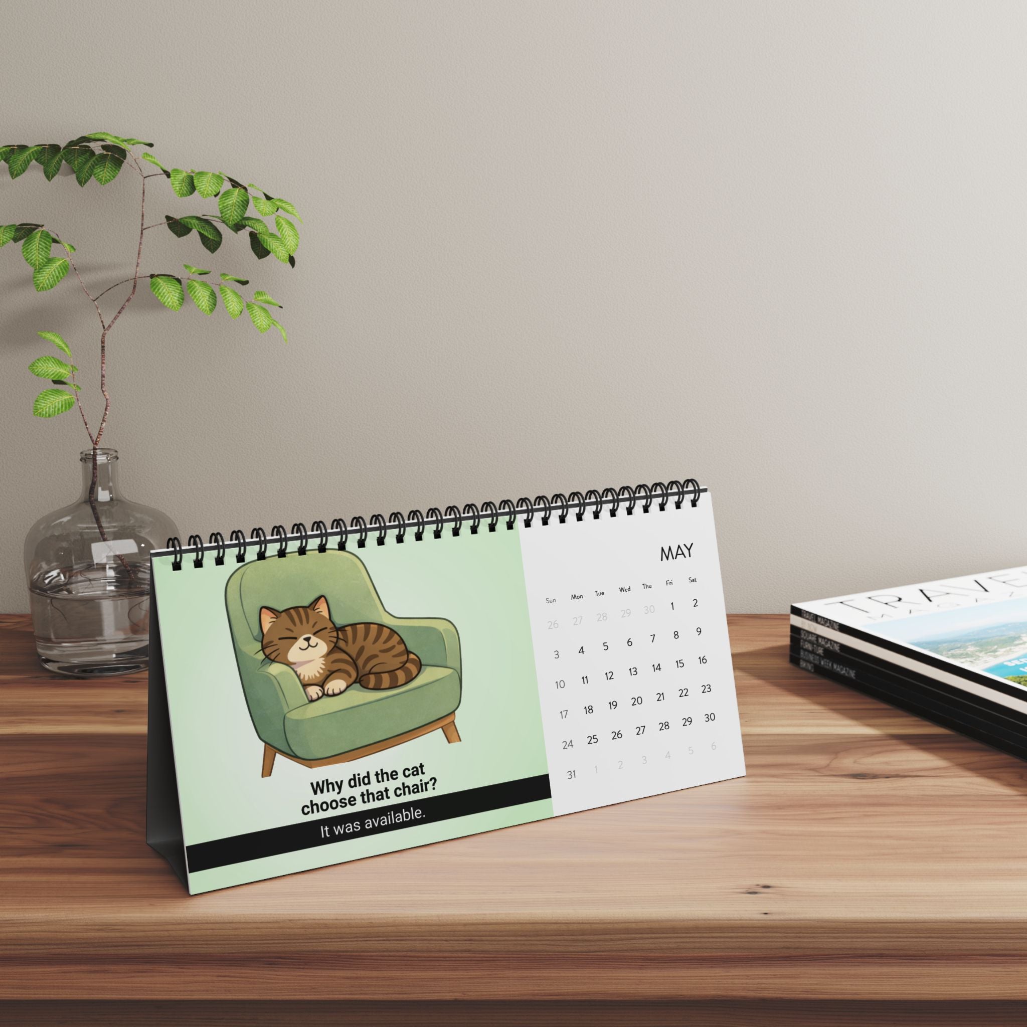 Cat Logic: Monthly Observations from a Higher Surface – 2026 Desk Calendar