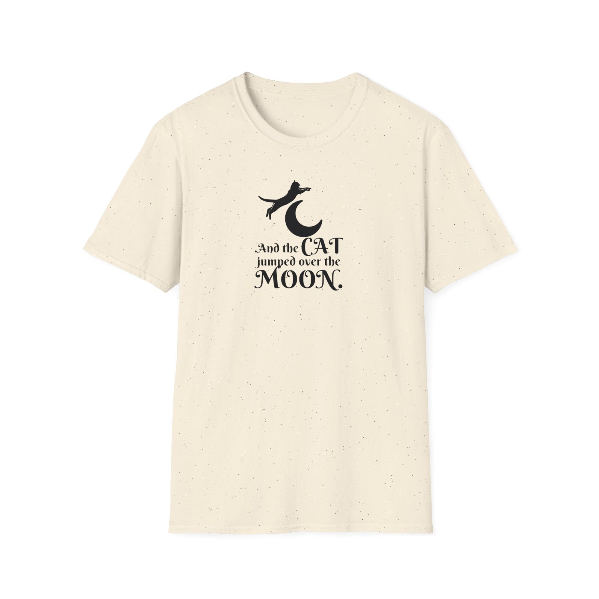Cat Jumped Over the Moon Unisex Softstyle T - Shirt - T - Shirt - Epileptic Al’s Shop