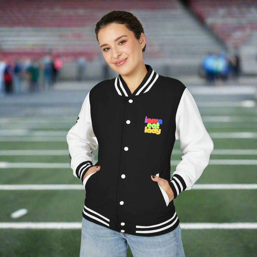 I Am A Cat Lady Colorful Letterman Jacket