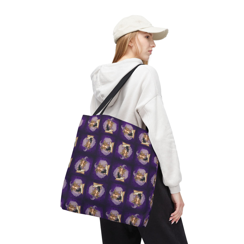 Vibrant Witchy Cat Lady Tote Bag