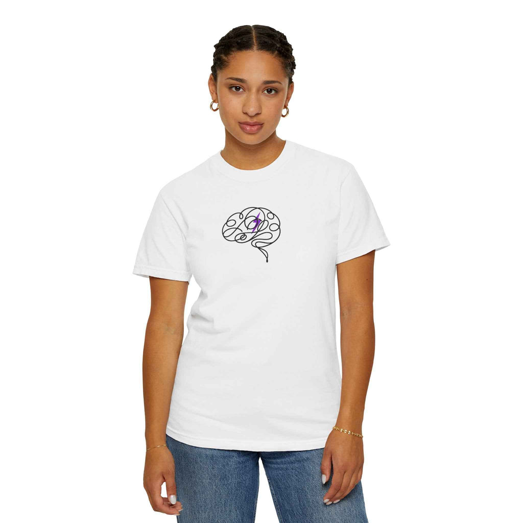 Abstract Brain Line Art T-Shirt – Epilepsy Awareness Edition