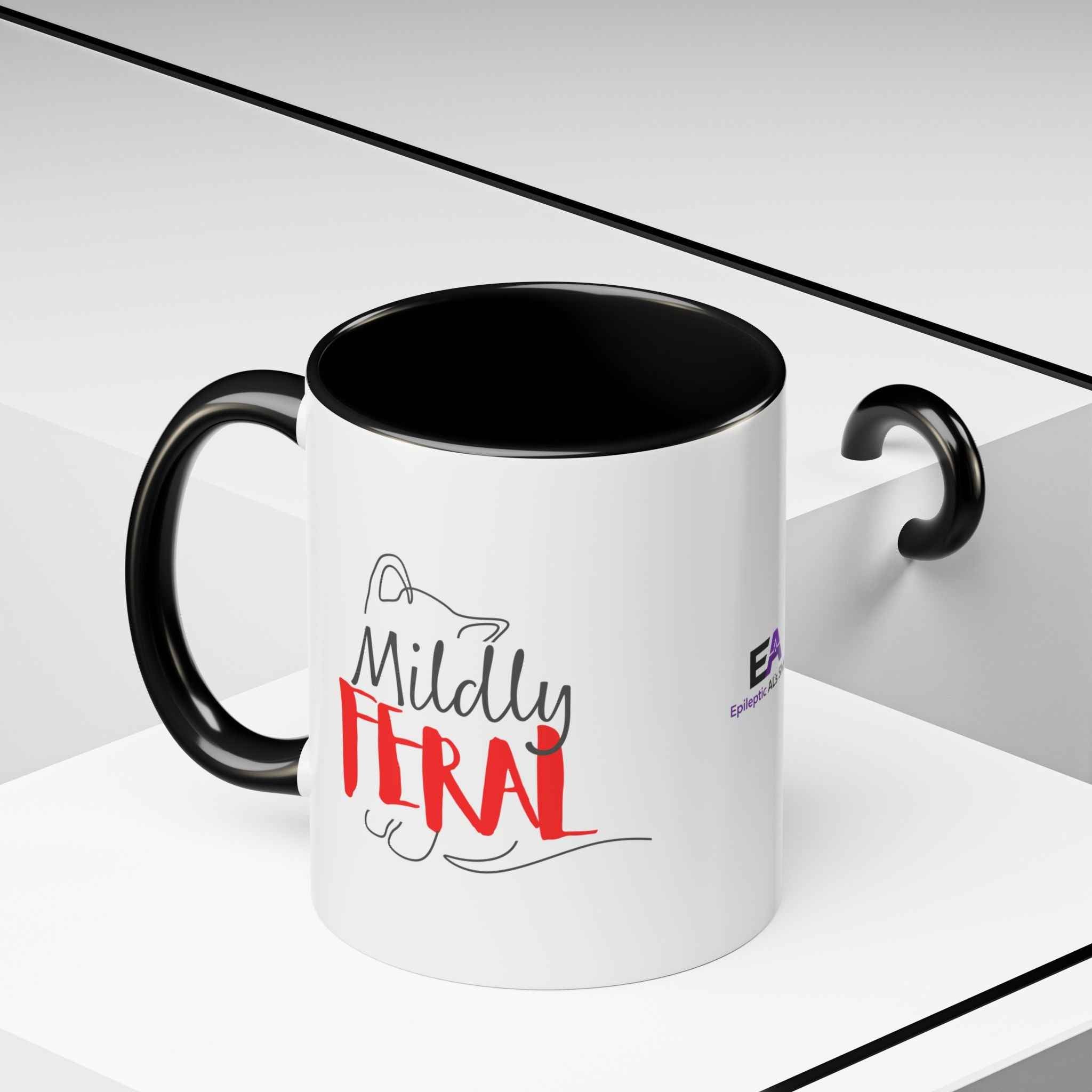 Mildly Feral Cat Accent Mug – Funny Cat Lover Coffee Mug (11oz/15oz)
