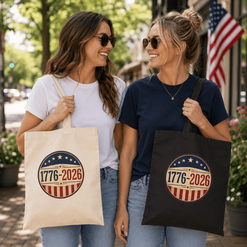 1776–2026 America Anniversary Canvas Tote Bag | Patriotic USA Carryall - Bags, Carryall - EpiAl's Shop