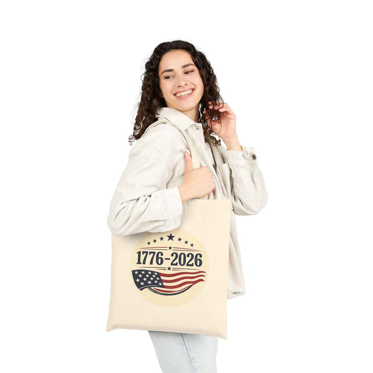 1776–2026 Patriotic Canvas Tote Bag | Vintage Americana USA Carryall - Bags, Carryall - EpiAl's Shop