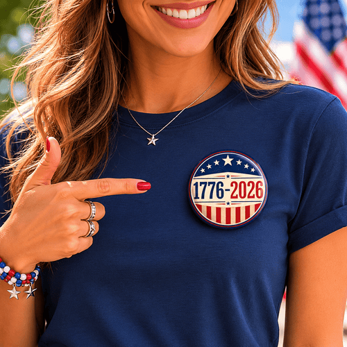 1776–2026 USA Patriotic Anniversary Pinback Button - Buttons, Pinback - EpiAl's Shop