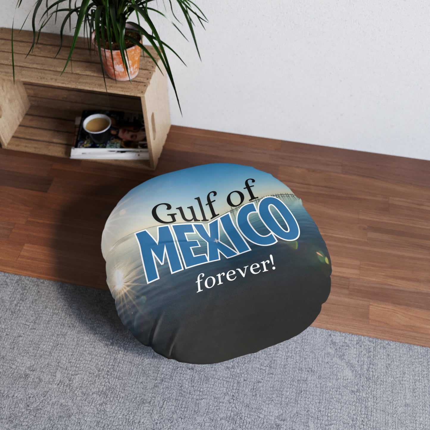 Gulf of Mexico Forever Tufted Floor Pillow - Round