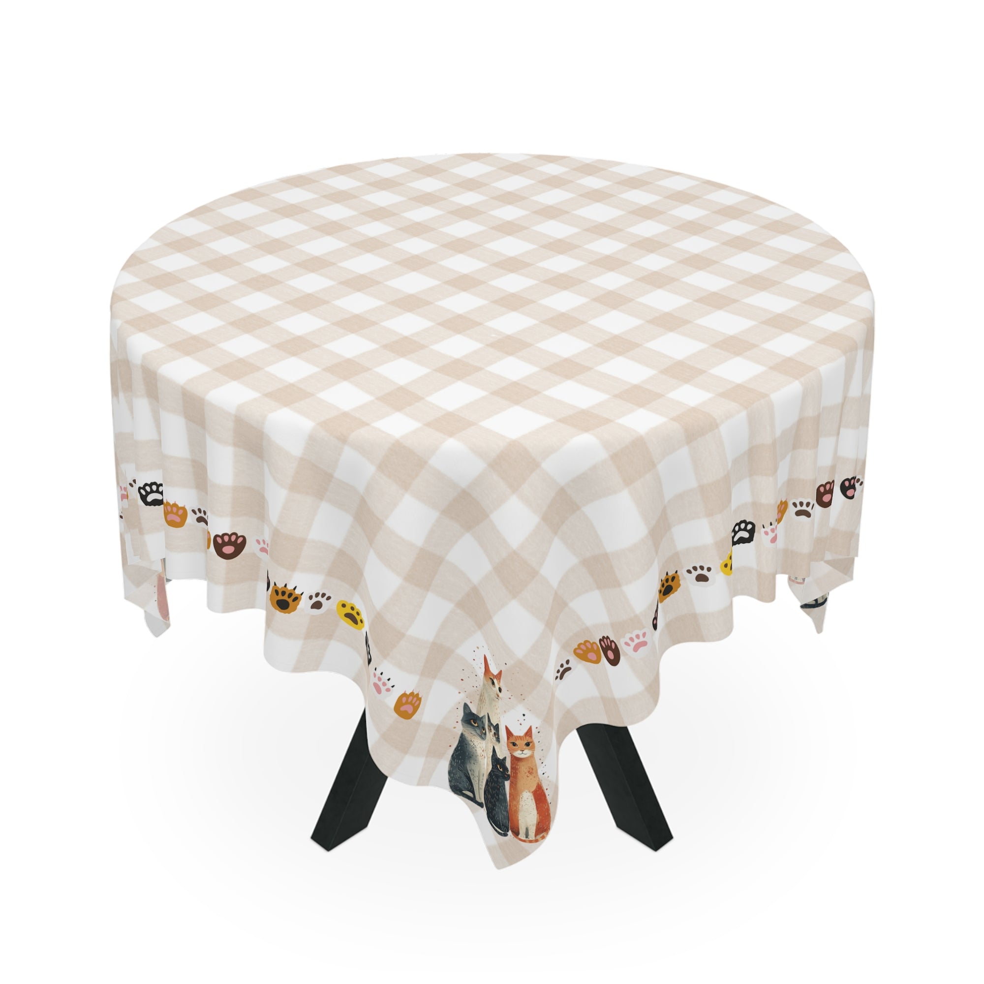 Cute Cat Family Tablecloth, Great for Country Cat Lovers