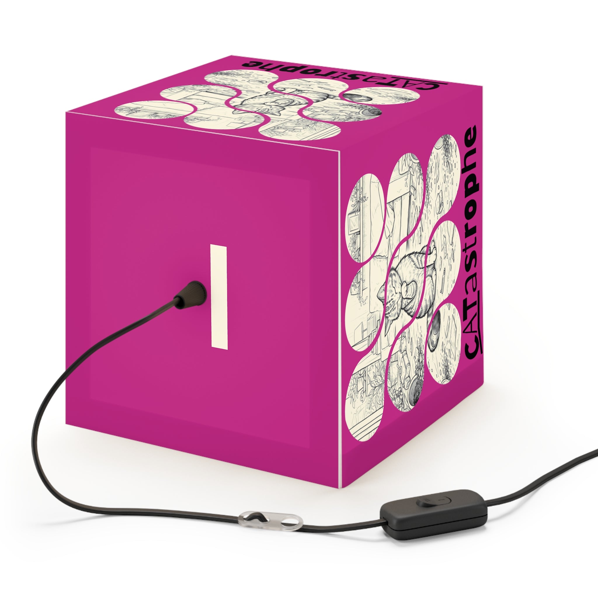 CATastrophe Cat Cube Lamp – Funny Cat Lover Accent Lamp