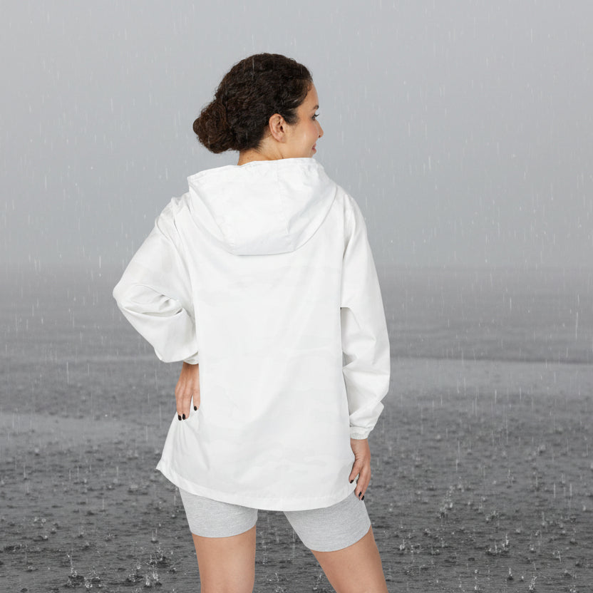 Brainstorm Champion Lightweight Windbreaker – White Camo Rain Jacket