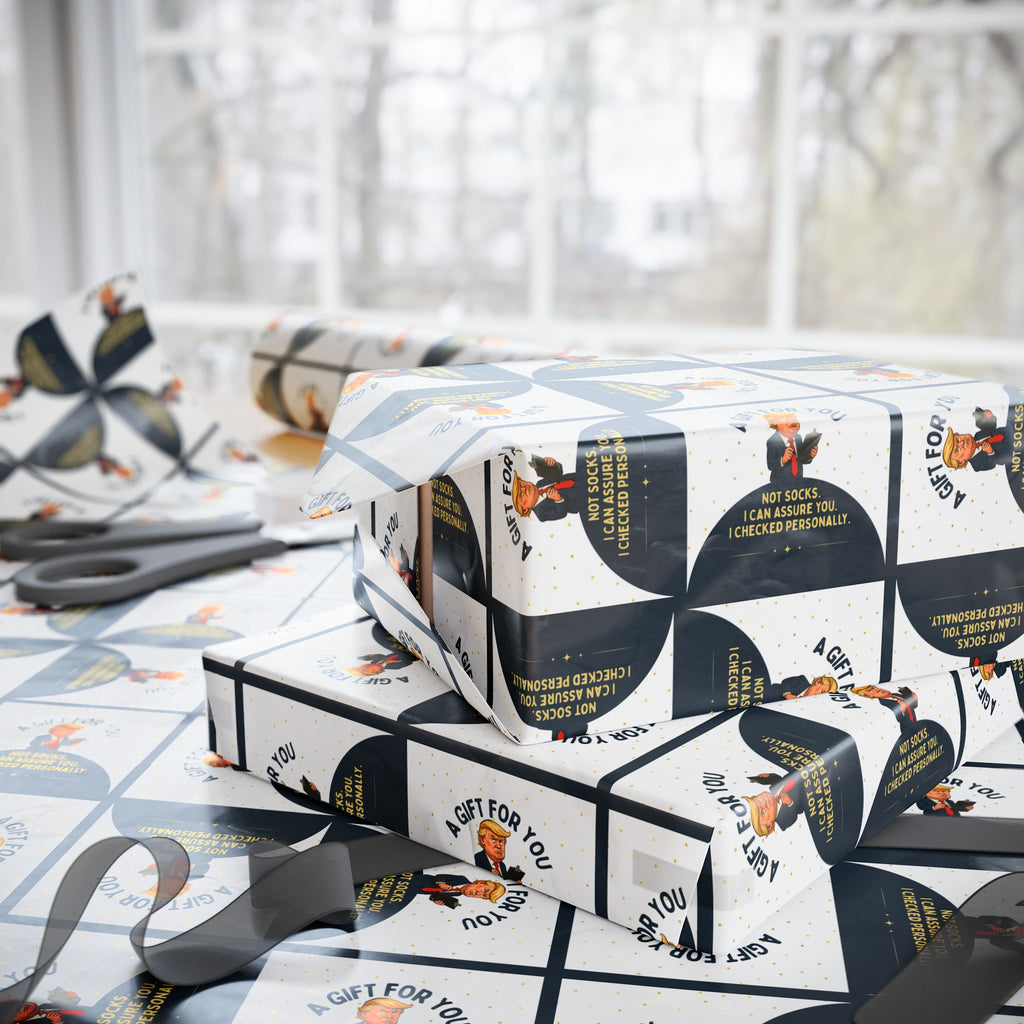 “Not Socks” Wrapping Paper — Political Parody Gift Wrap
