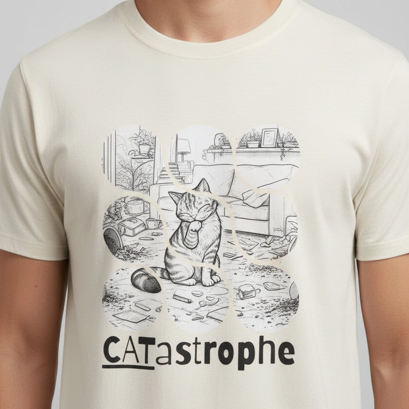 CATastrophe Cat Paw Unisex T-Shirt – Funny Cat Chaos Graphic Tee