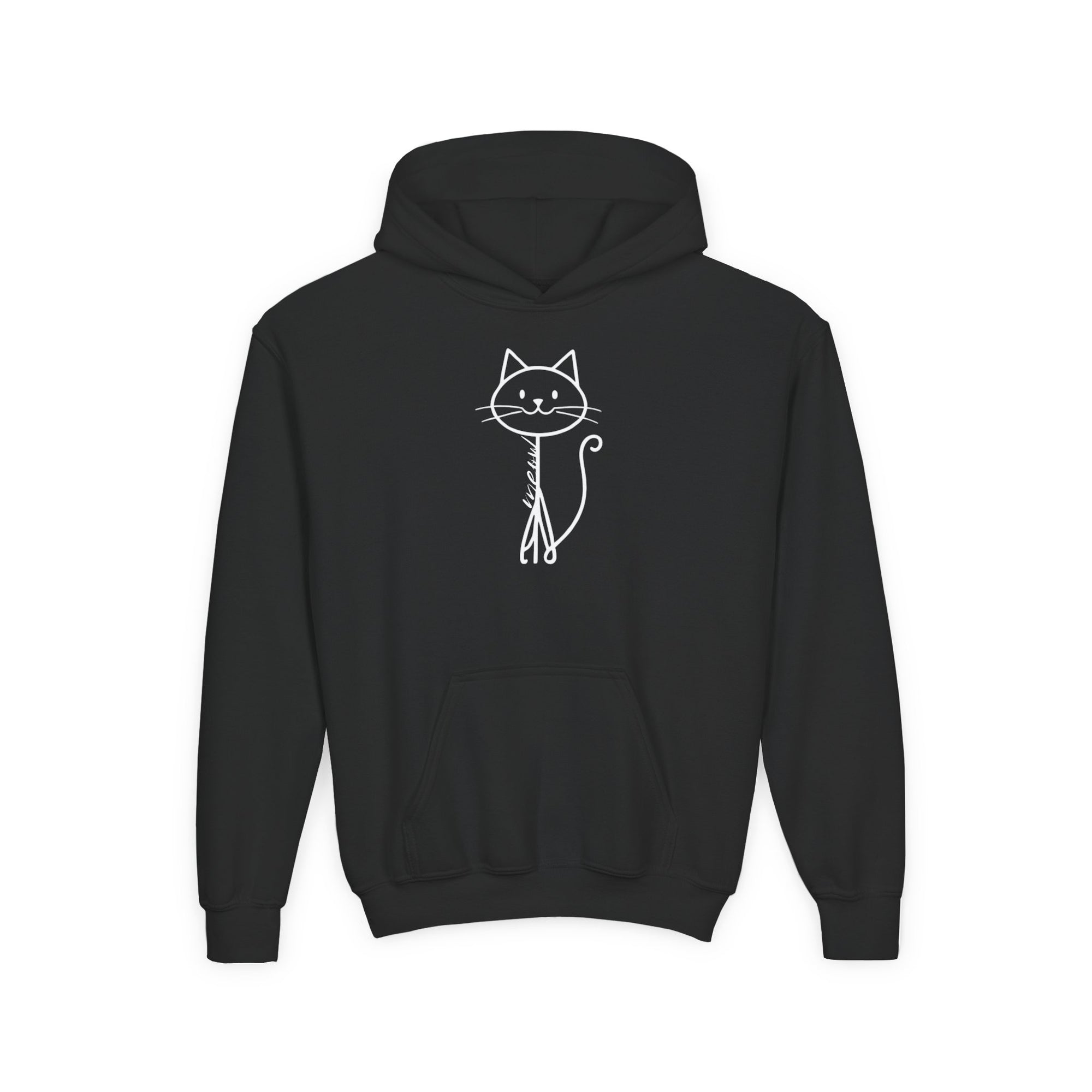 Adorable Stick Cat Youth Hoodie