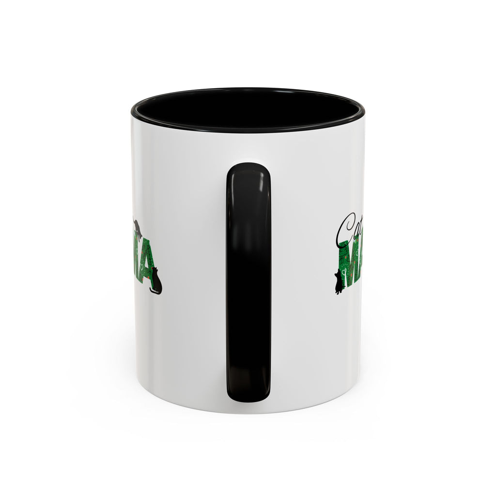 Christmas Cat Mama Accent Coffee Mug (11, 15oz)