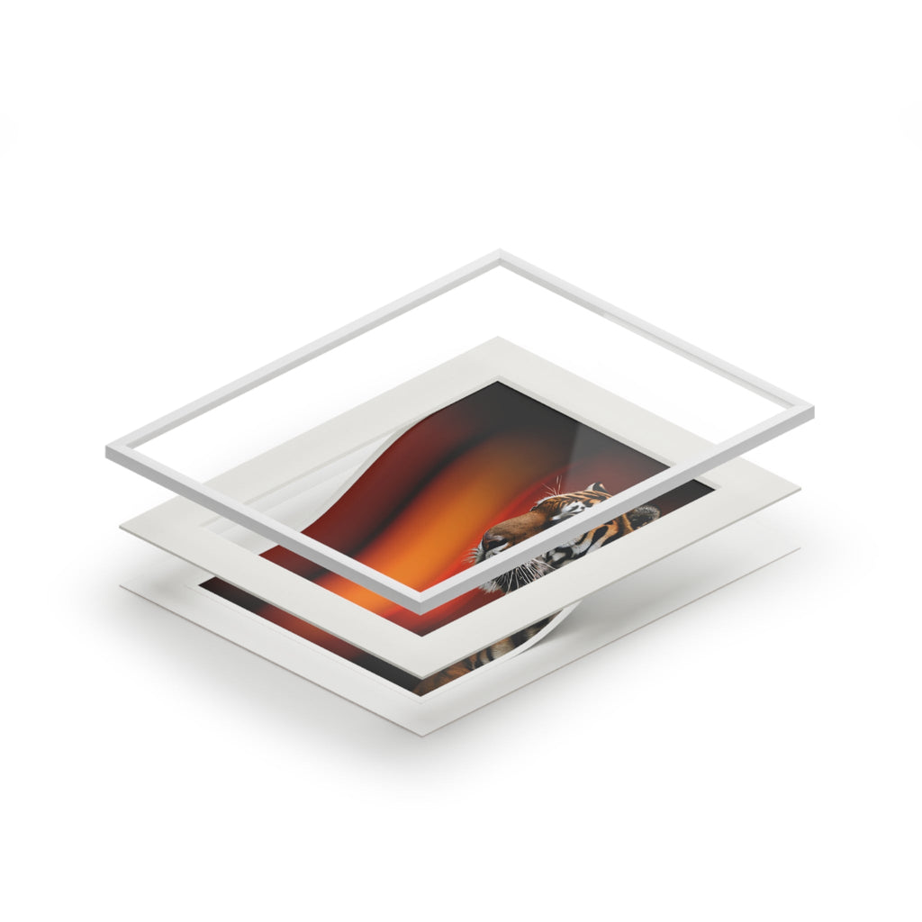 Beautiful Tiger Fine Art Print with Passepartout Frame Printify