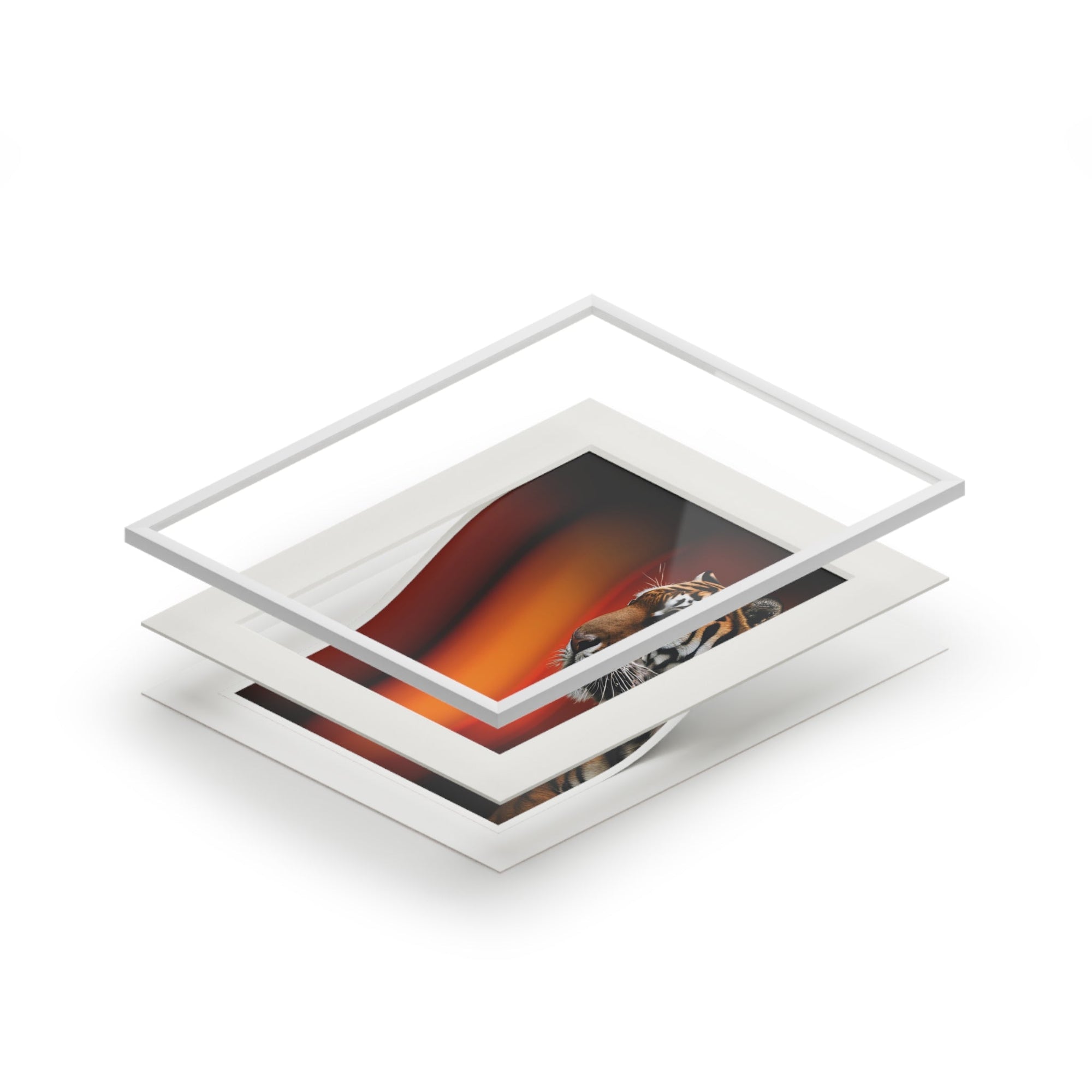 Beautiful Tiger Fine Art Print with Passepartout Frame Printify