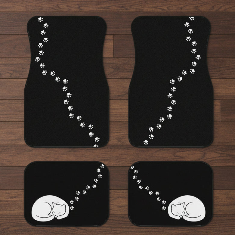 Cat Paw Trail Car Floor Mats – Set of 4
