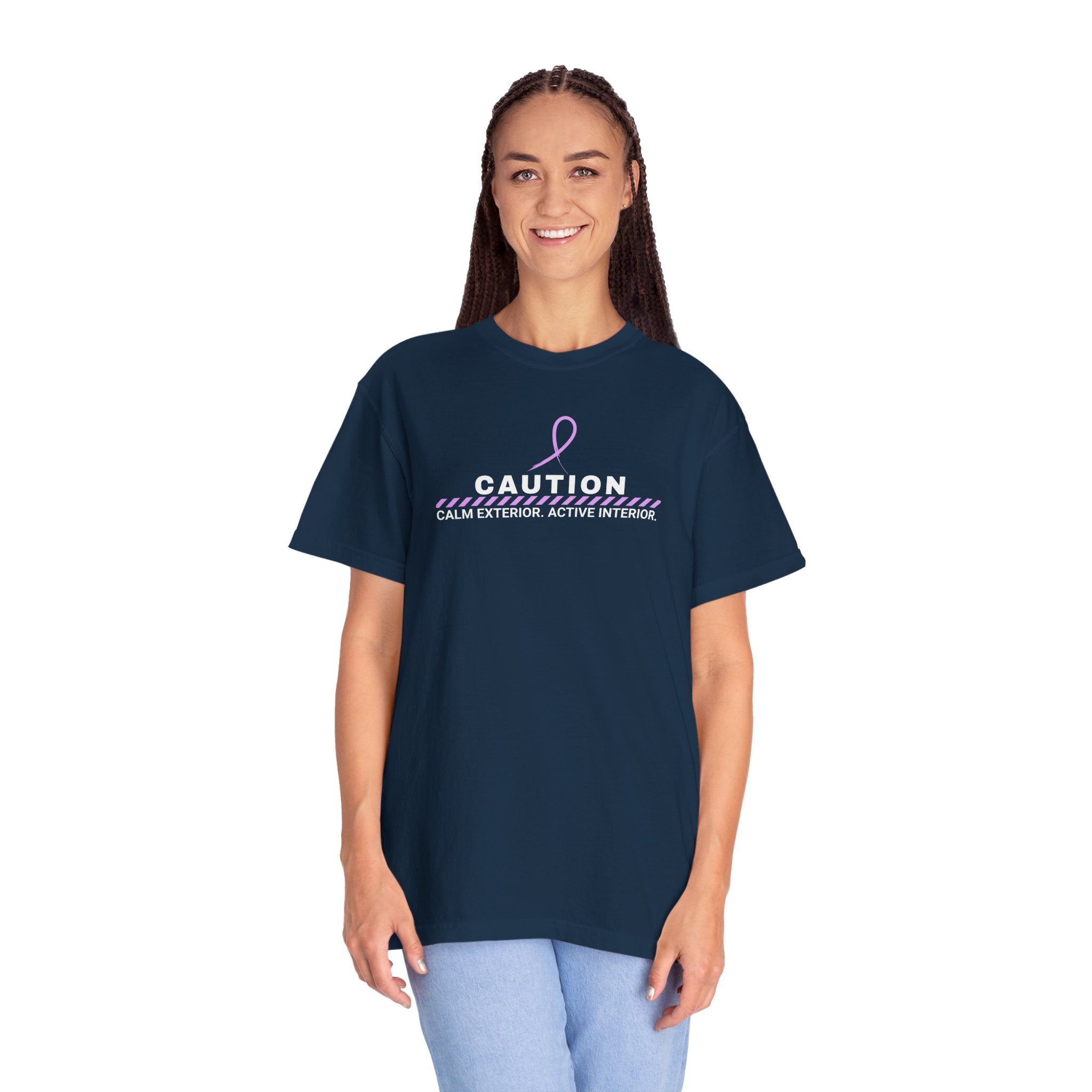 Caution: Calm Exterior. Active Interior. – Epilepsy Awareness T-Shirt