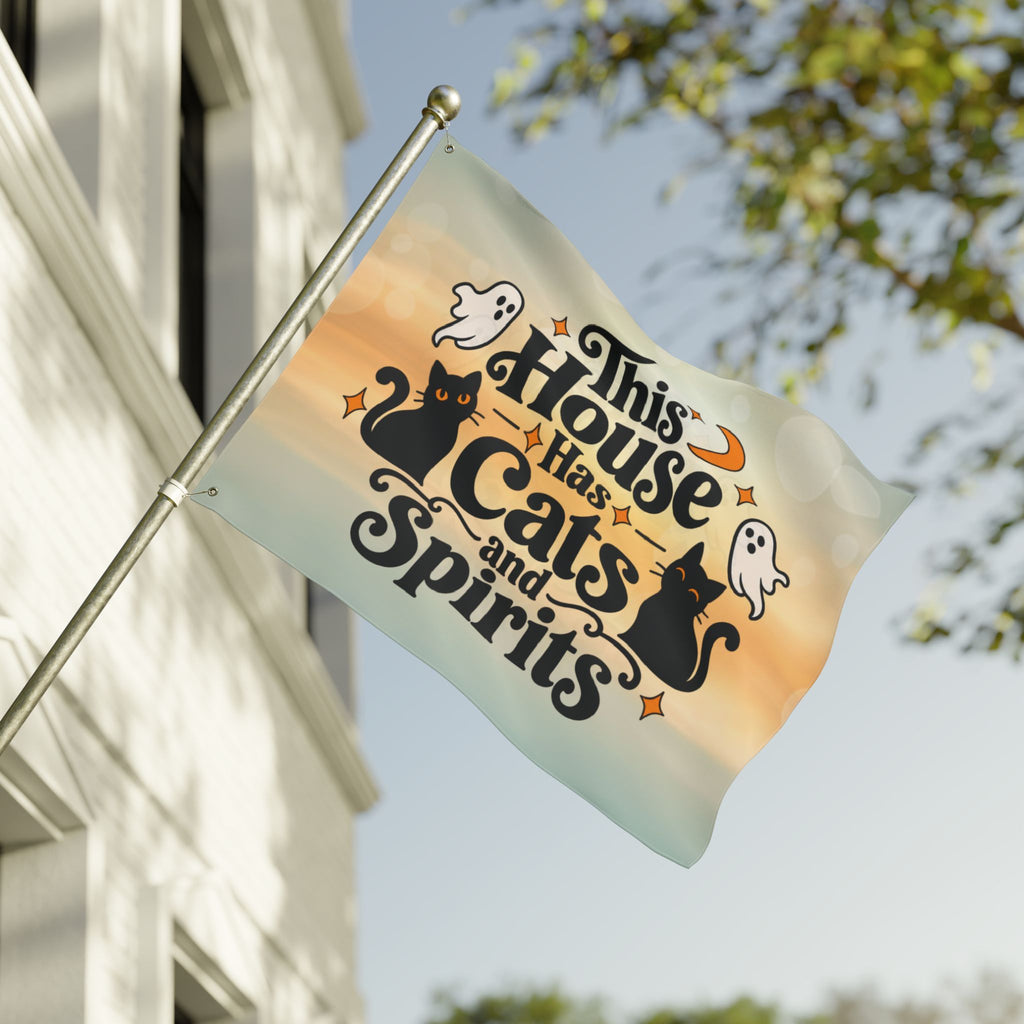 This House Has Cats and Spirits Double-Sided Flag