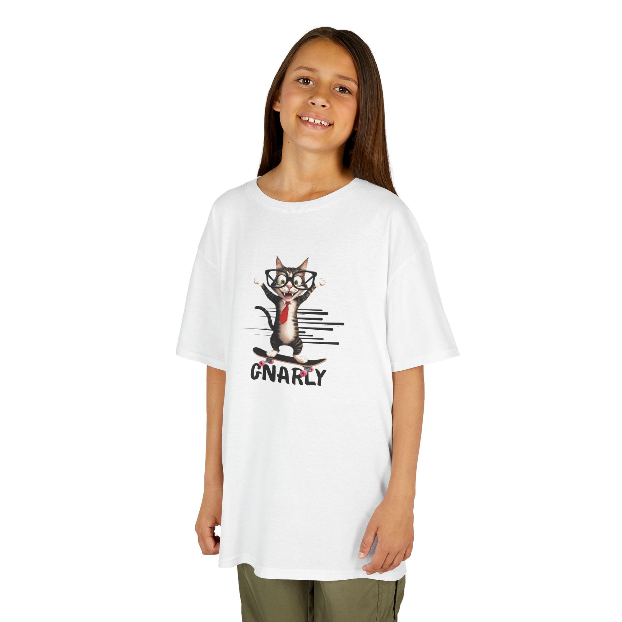 Kids Gnarly Cat Tee - Fun and Playful Cotton T-Shirt for Children