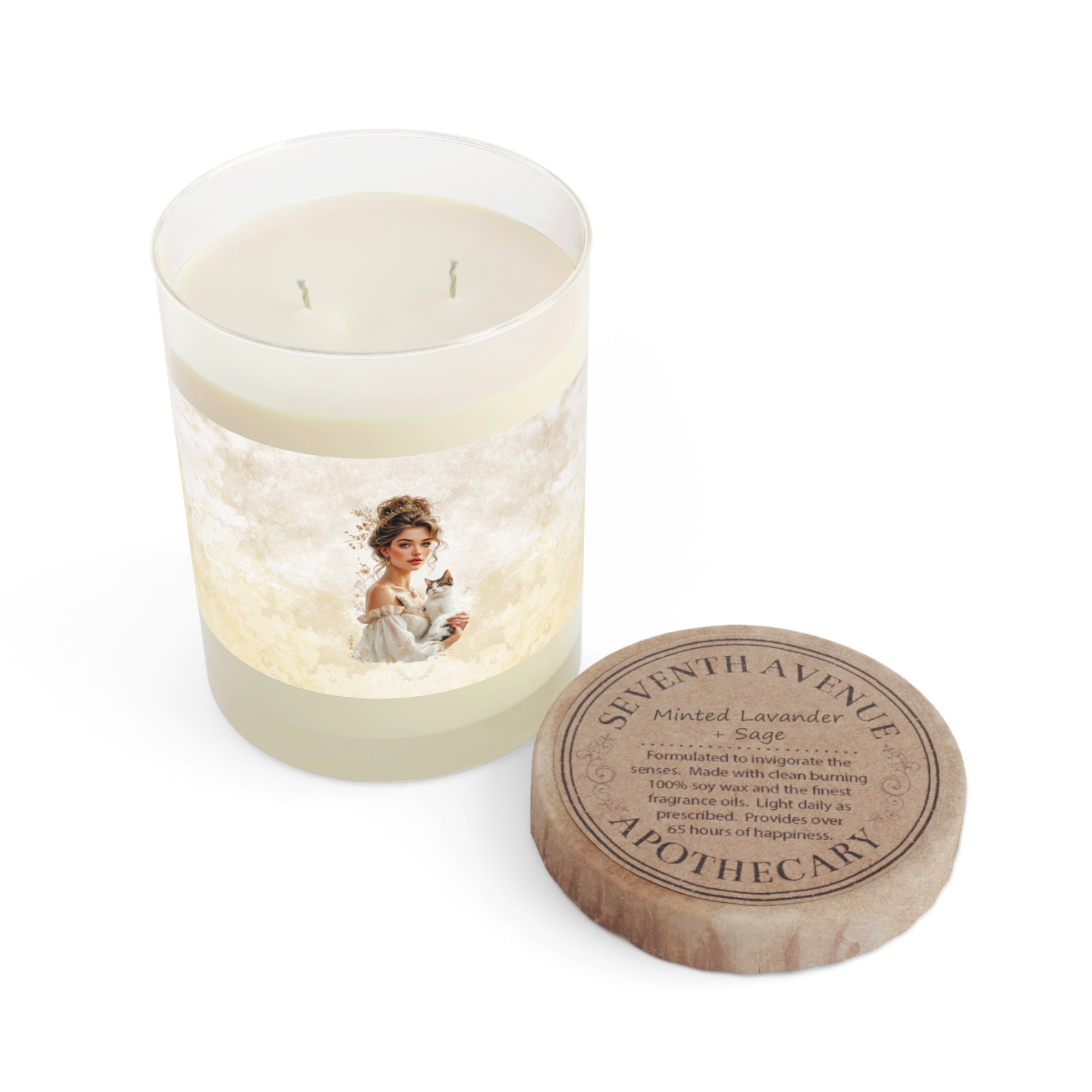 Elegant Cat Lady Scented Candle - 11oz Glass Candle