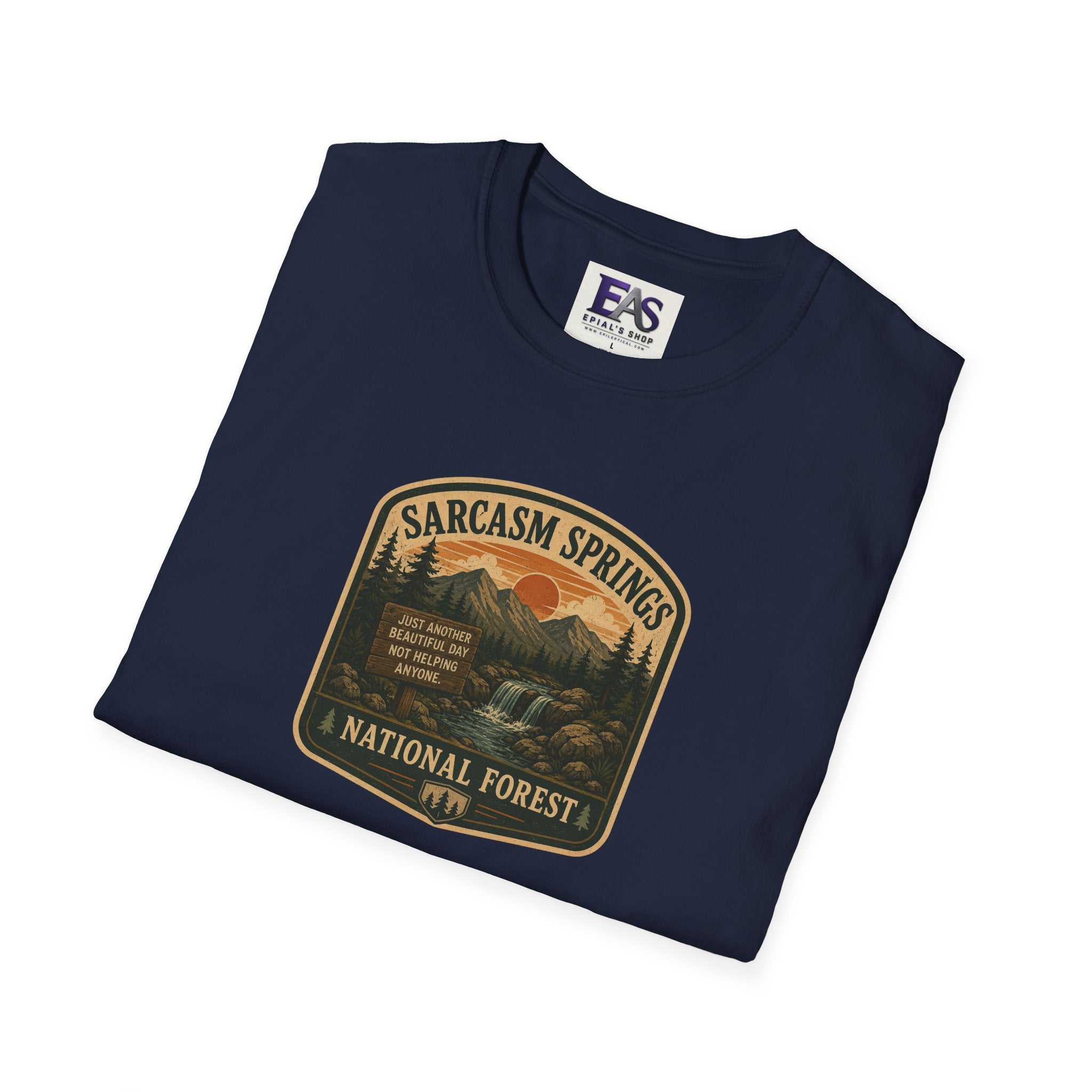 Sarcasm Springs National Forest Unisex T-Shirt | Funny Retro Outdoors Graphic Tee
