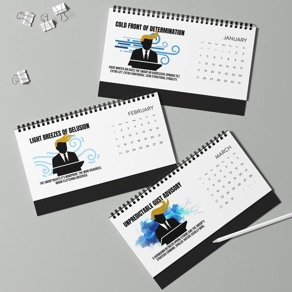 Executive Hair Forecast 2026 Desktop Calendar