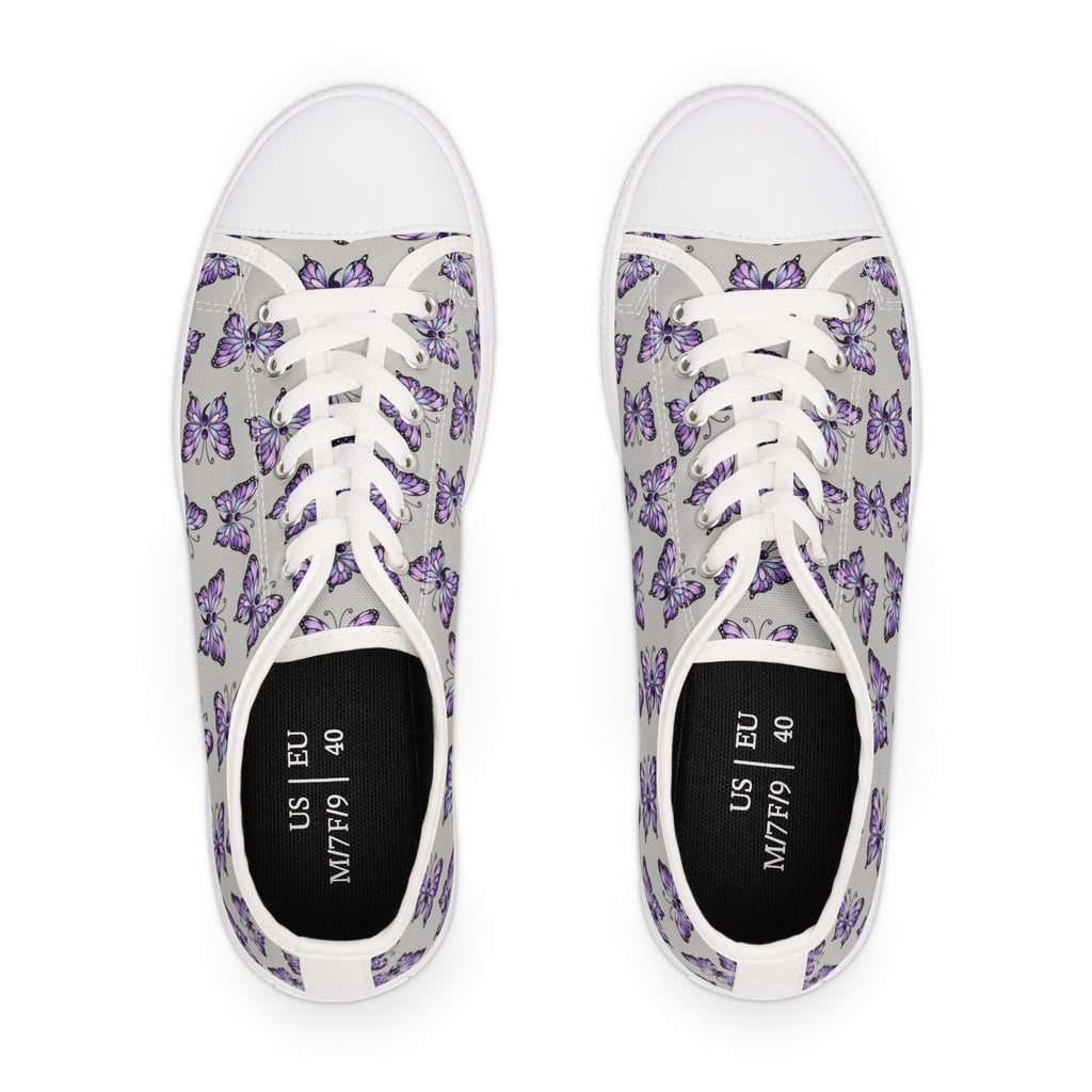 Semicolon Butterfly Women’s Canvas Shoes | Subtle Suicide Awareness Sneakers