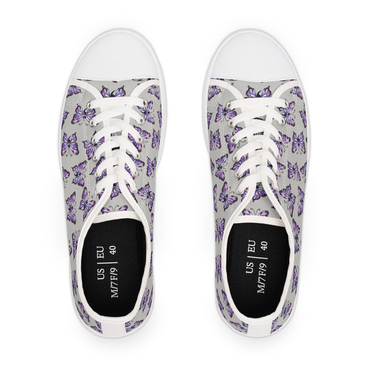 Semicolon Butterfly Women’s Canvas Shoes | Subtle Suicide Awareness Sneakers