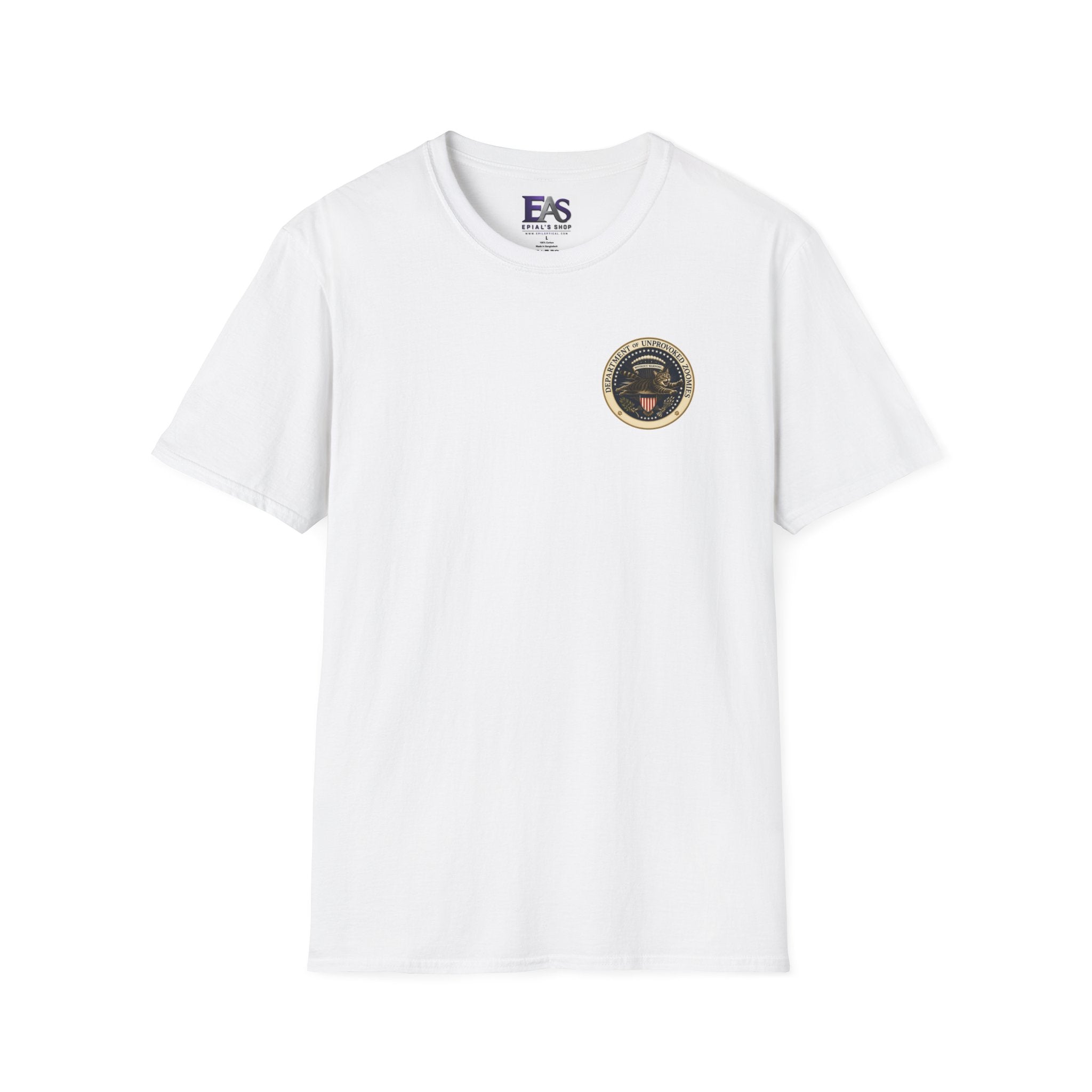 Department of Unprovoked Zoomies Cat T-Shirt | Faux Government Seal Tee