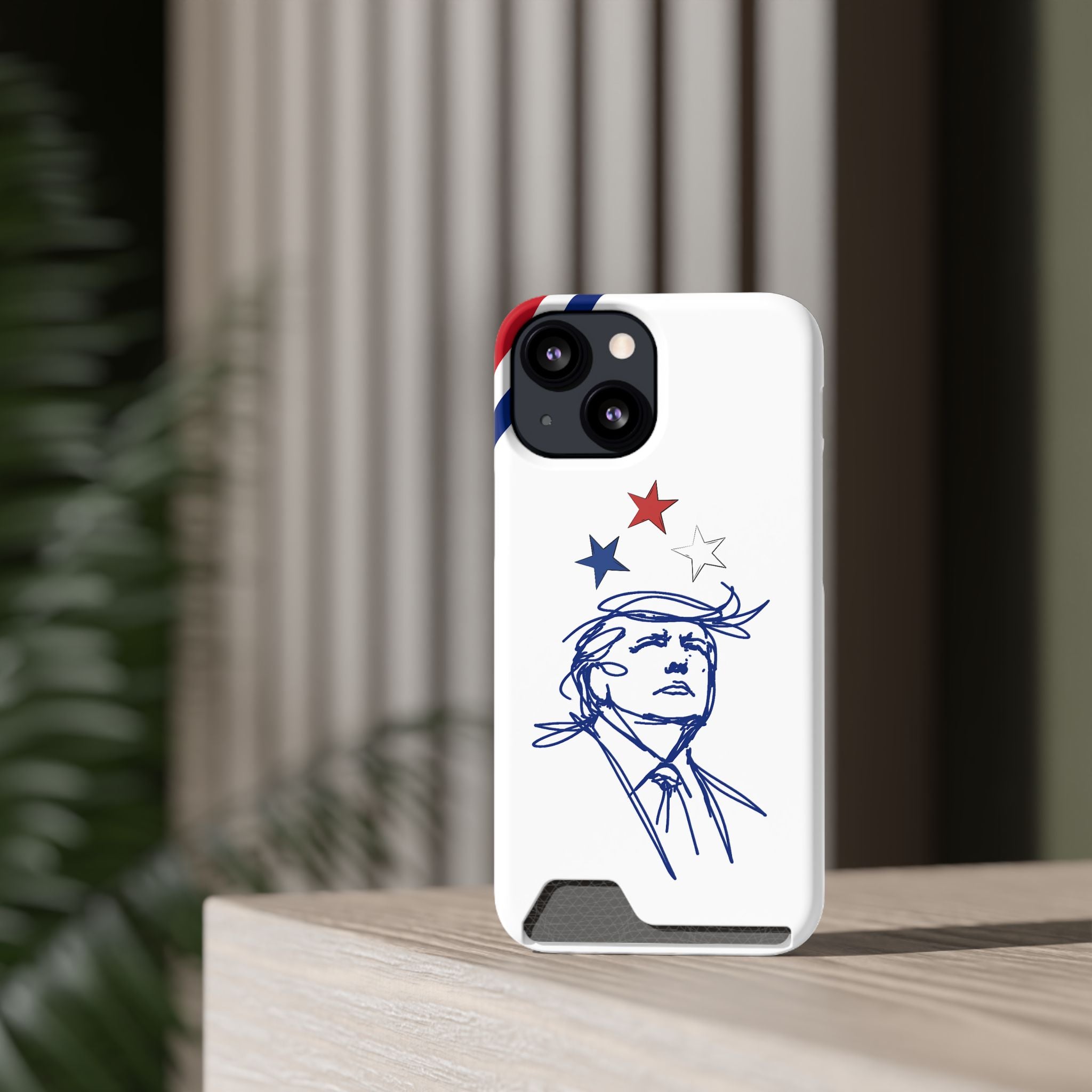 Swoop Guy Samsung Galaxy Case – Minimal Line Portrait Patriotic Design, Slim Protective Case with Card Slot