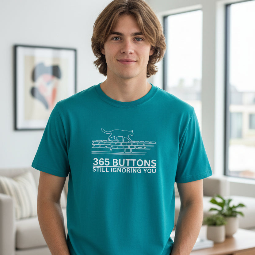 365 Buttons Still Ignoring You – Cat Keyboard T-Shirt