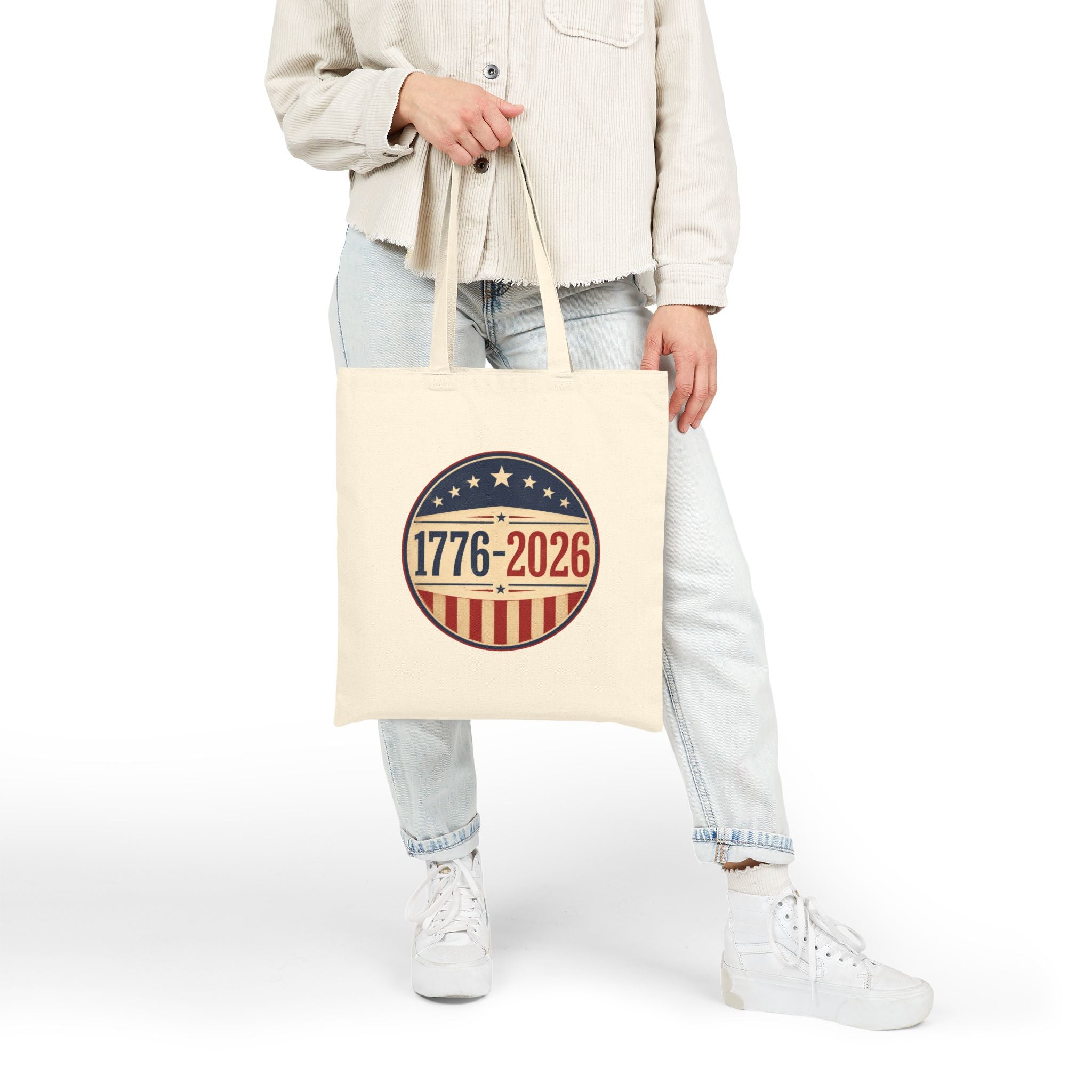 1776–2026 America Anniversary Canvas Tote Bag | Patriotic USA Carryall
