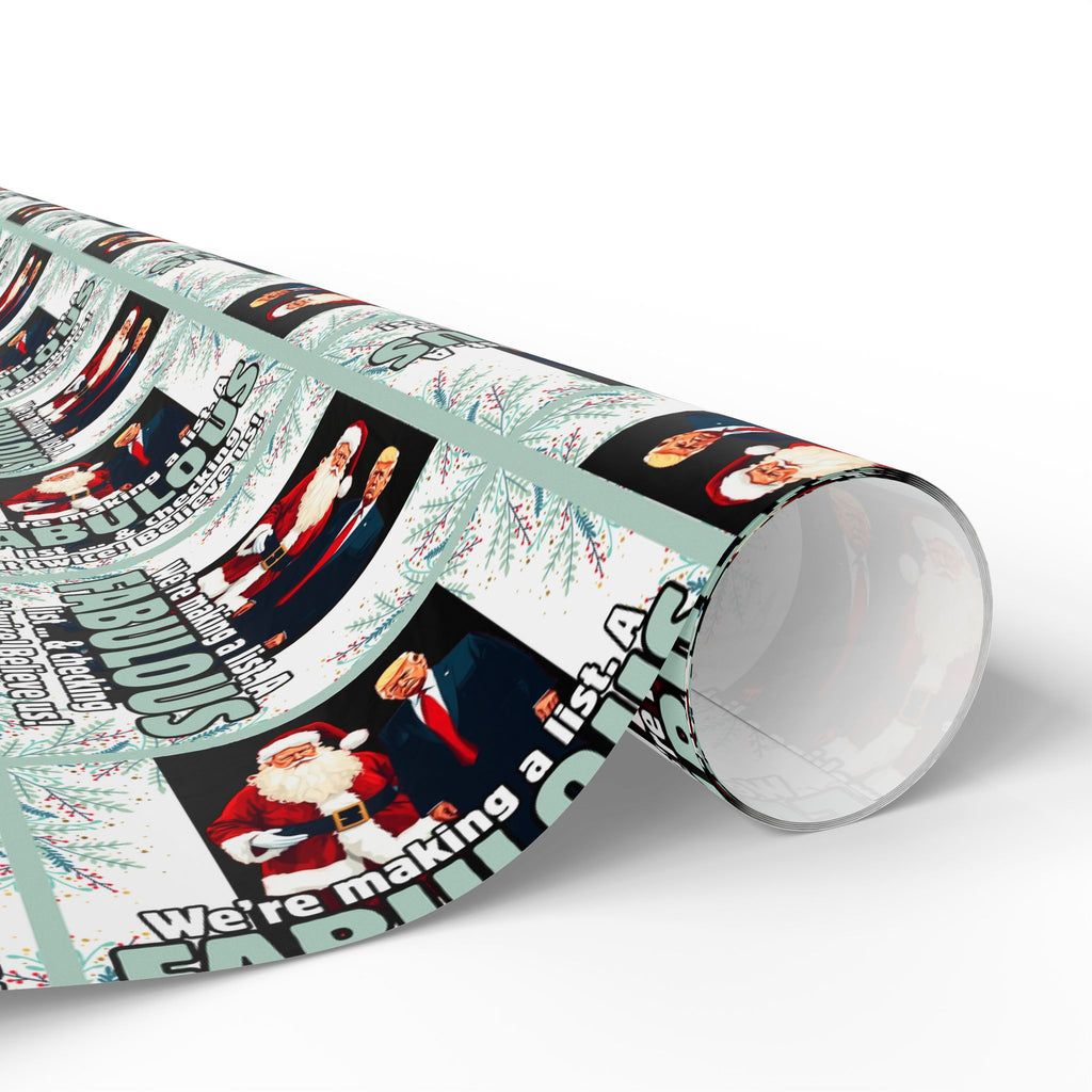 Trump Santa Fabulous List Wrapping Paper Roll