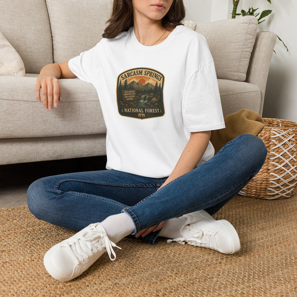 Sarcasm Springs National Forest Unisex T-Shirt | Funny Retro Outdoors Graphic Tee