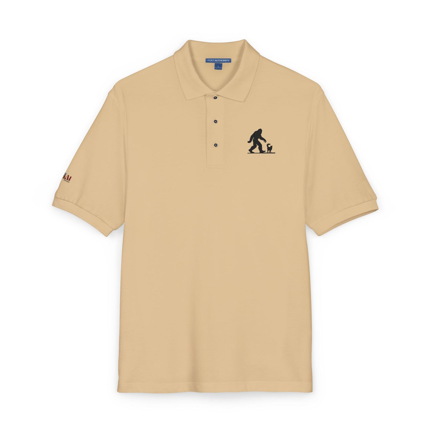 Classic Sasquatch's Cat Embroidered Unisex Polo Shirt